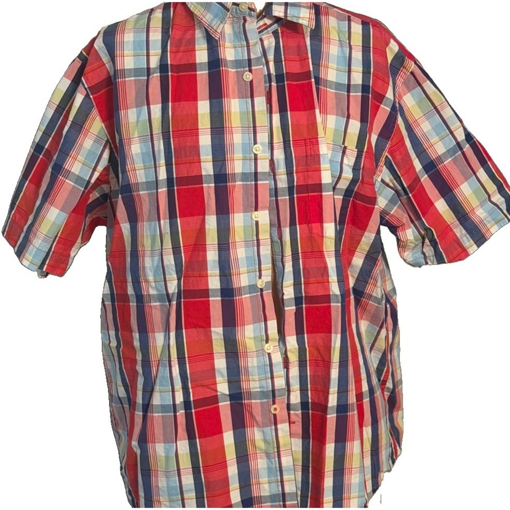 IZOD Saltwater Men's Large Multicolor Short Sleeve Button-Up Shirt